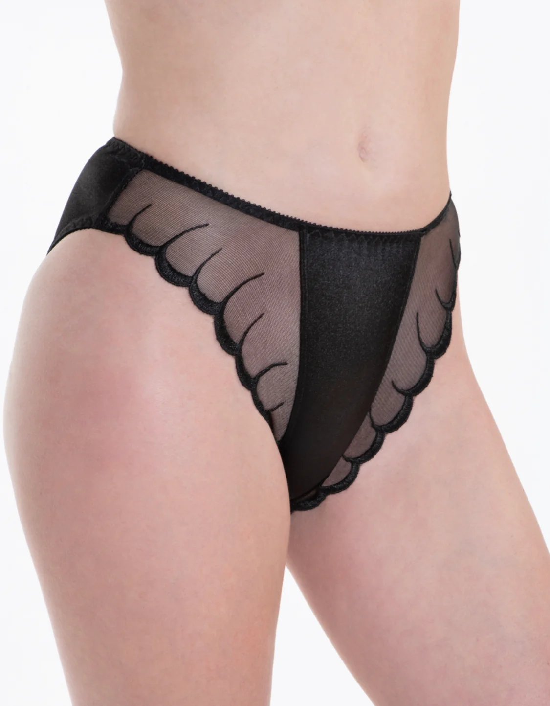 Mesh Accents Satin Panty