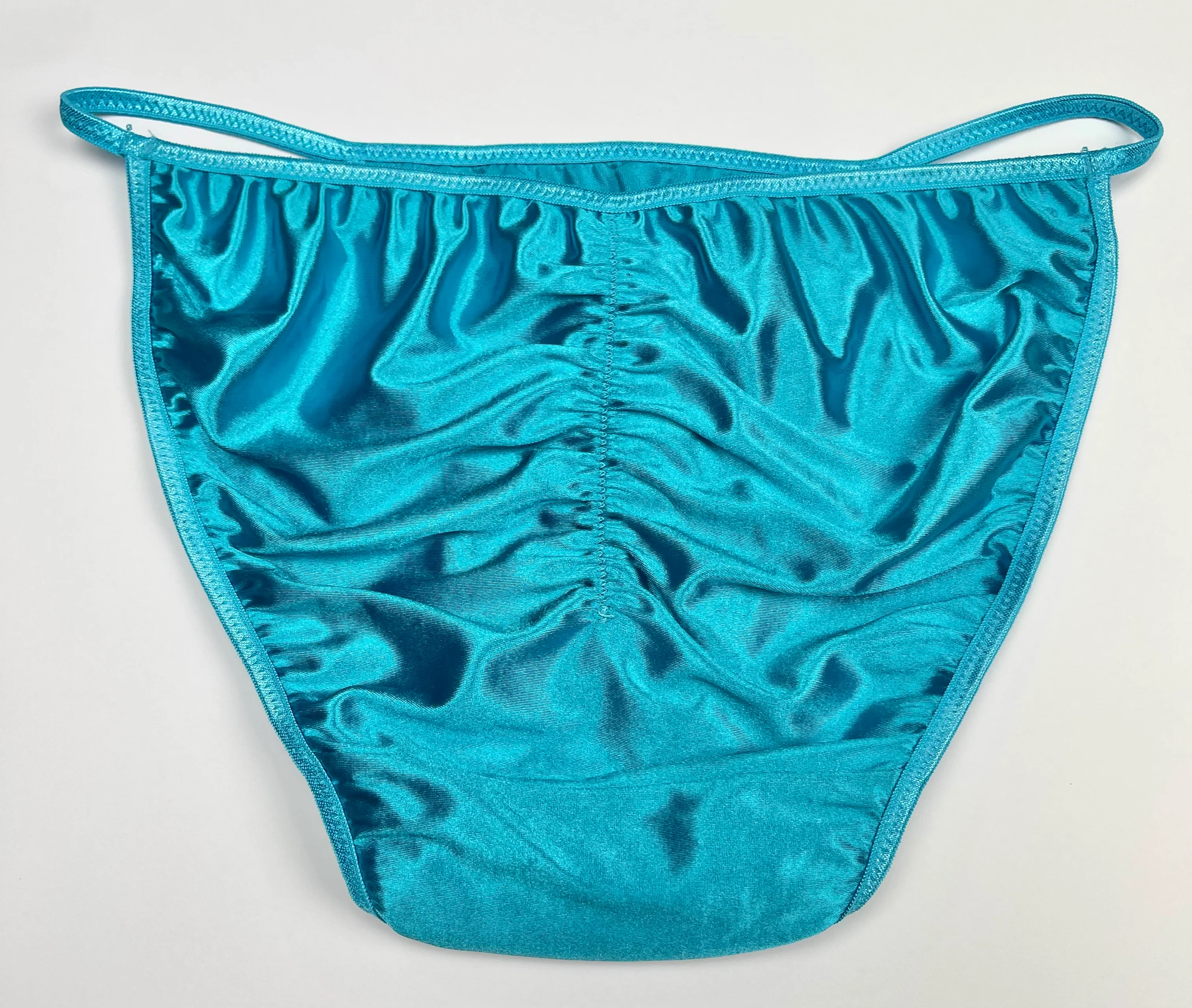 Satin String Bikini Scrunch-Butt 3/4 Ruched - Image 3
