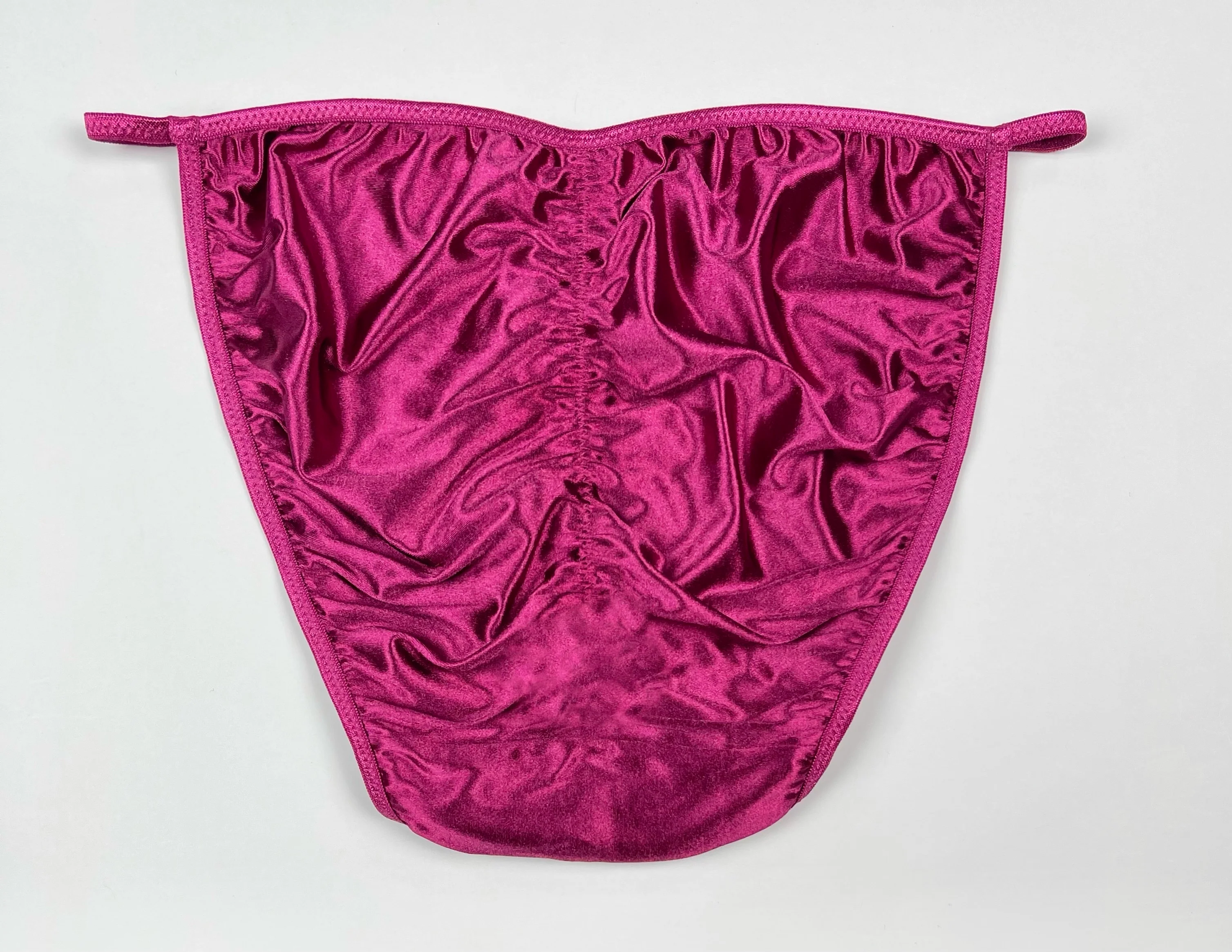 Satin String Bikini Scrunch-Butt 3/4 Ruched - Image 3